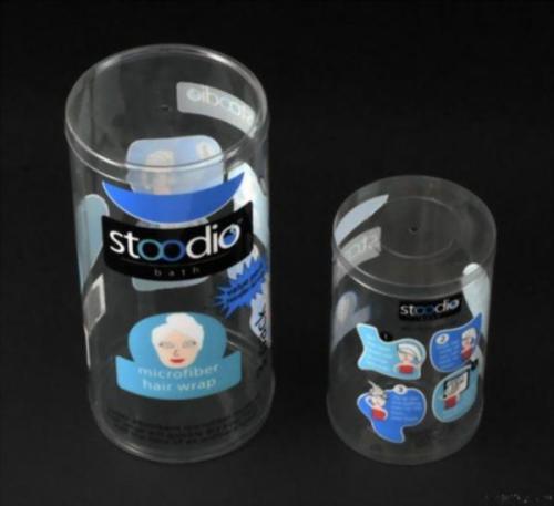 clear plastic cylinder tubes packaging with logo print